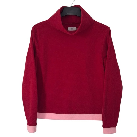 Dudley Stephens Parke Slope Turtleneck Rhythmic Red Tickled Pink - Picture 1 of 5